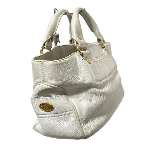 Auth CELINE Boogie Bag - White Leather Tote Bag - Picture 2 of 9